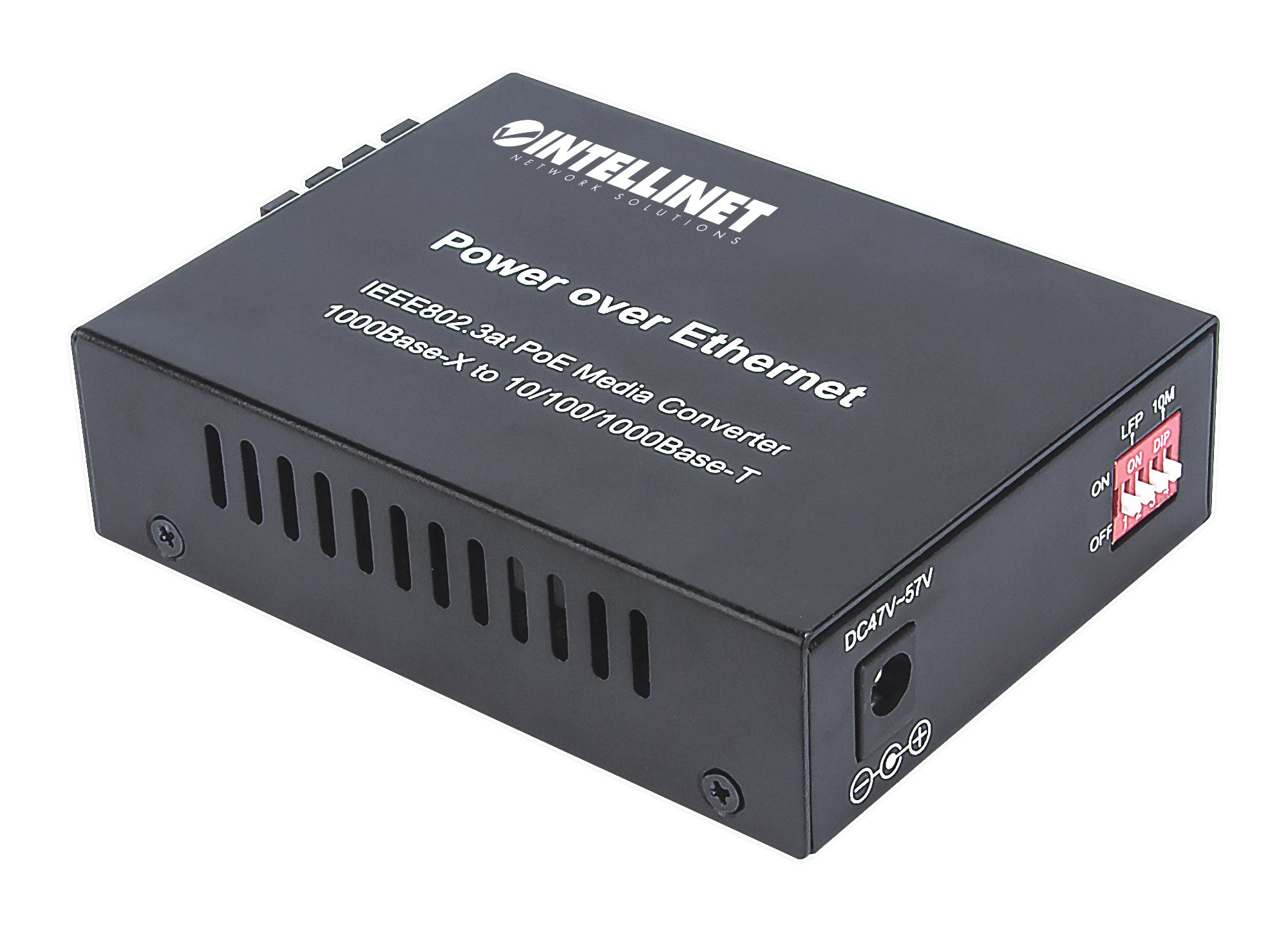 Intellinet Gigabit PoE+ Media Converter, 1000Base-T RJ45 Port to 1000Base-LX (SC) Single-Mode, 20 km (12.4 mi.), PoE+ Injector – image 8
