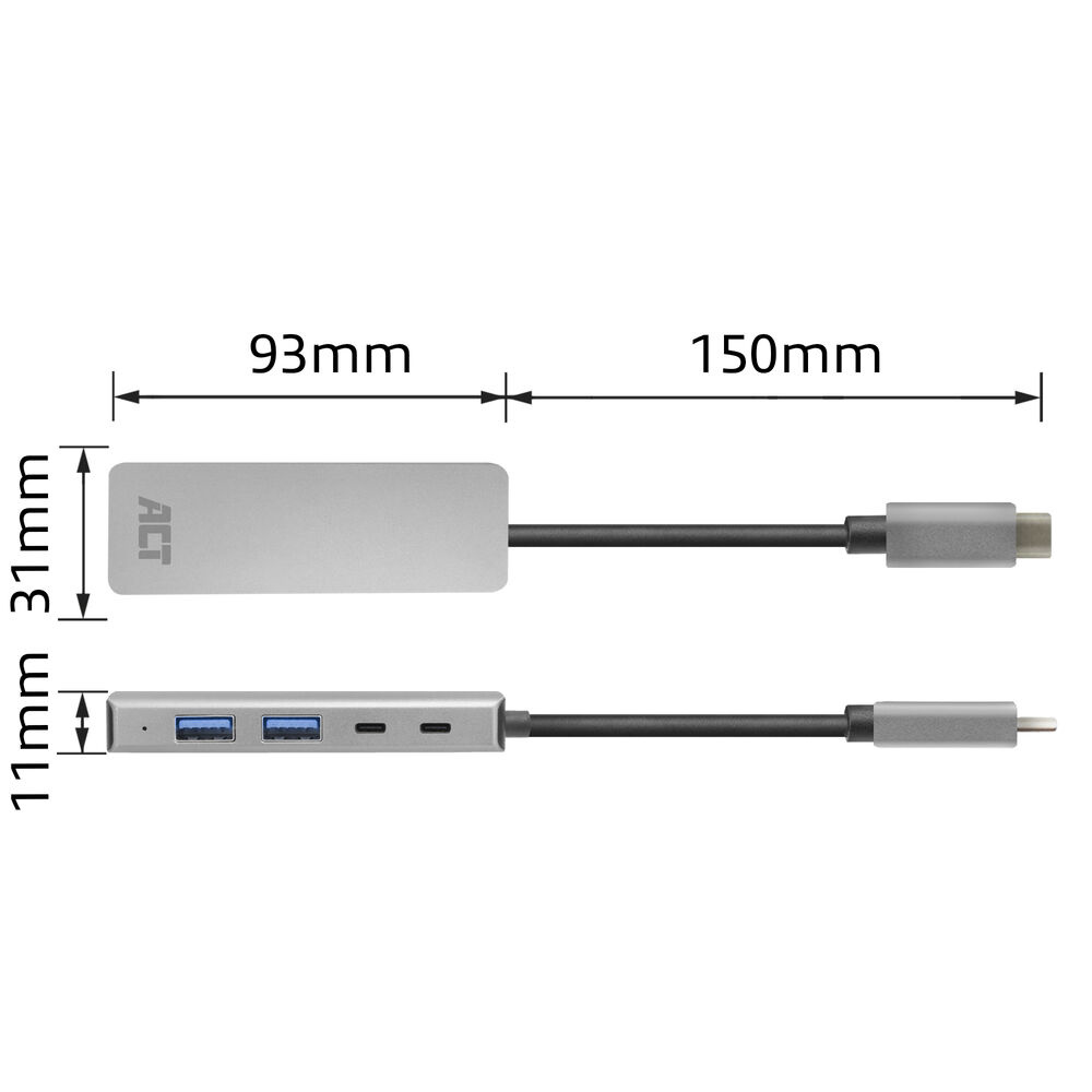 ACT USB-C hub 3.0, 2x USB-A, 2x USB-C – image 8