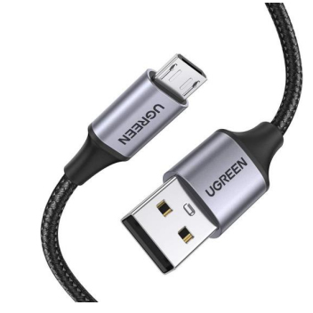 Ugreen UG-60146 USB кабель USB 2.0 1 m Micro-USB A USB A 0,48 Gbit/s Черный, Серый
