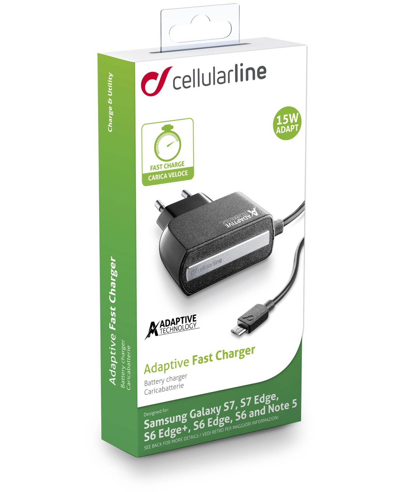 Cellularline ACHMUSBADAPTIVEK mobile device charger Smartphone Black AC Indoor