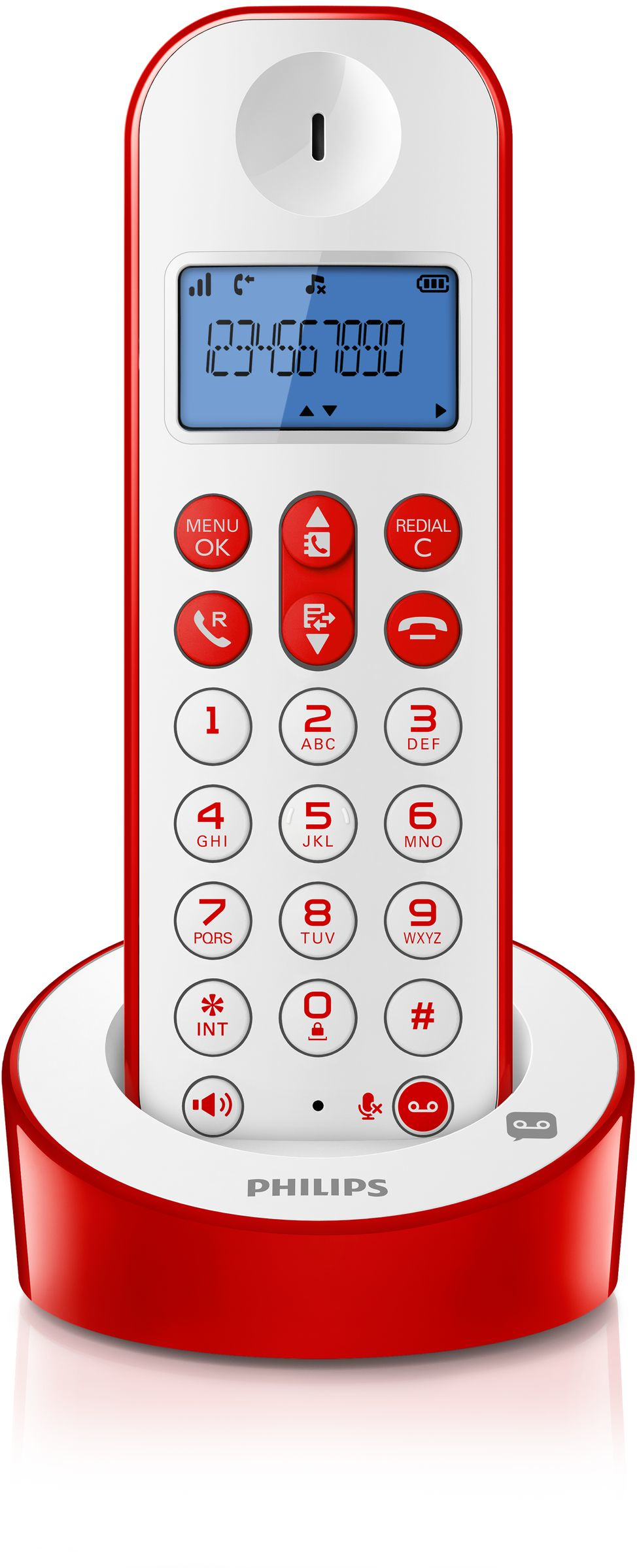 Philips D1261WR/38 telephone DECT telephone Caller ID Red, White – image 3