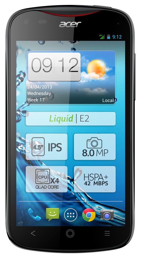 Acer Liquid E2 11.4 cm (4.5") Single SIM Android 4.1 3G 1 GB 2000 mAh Black – image 1