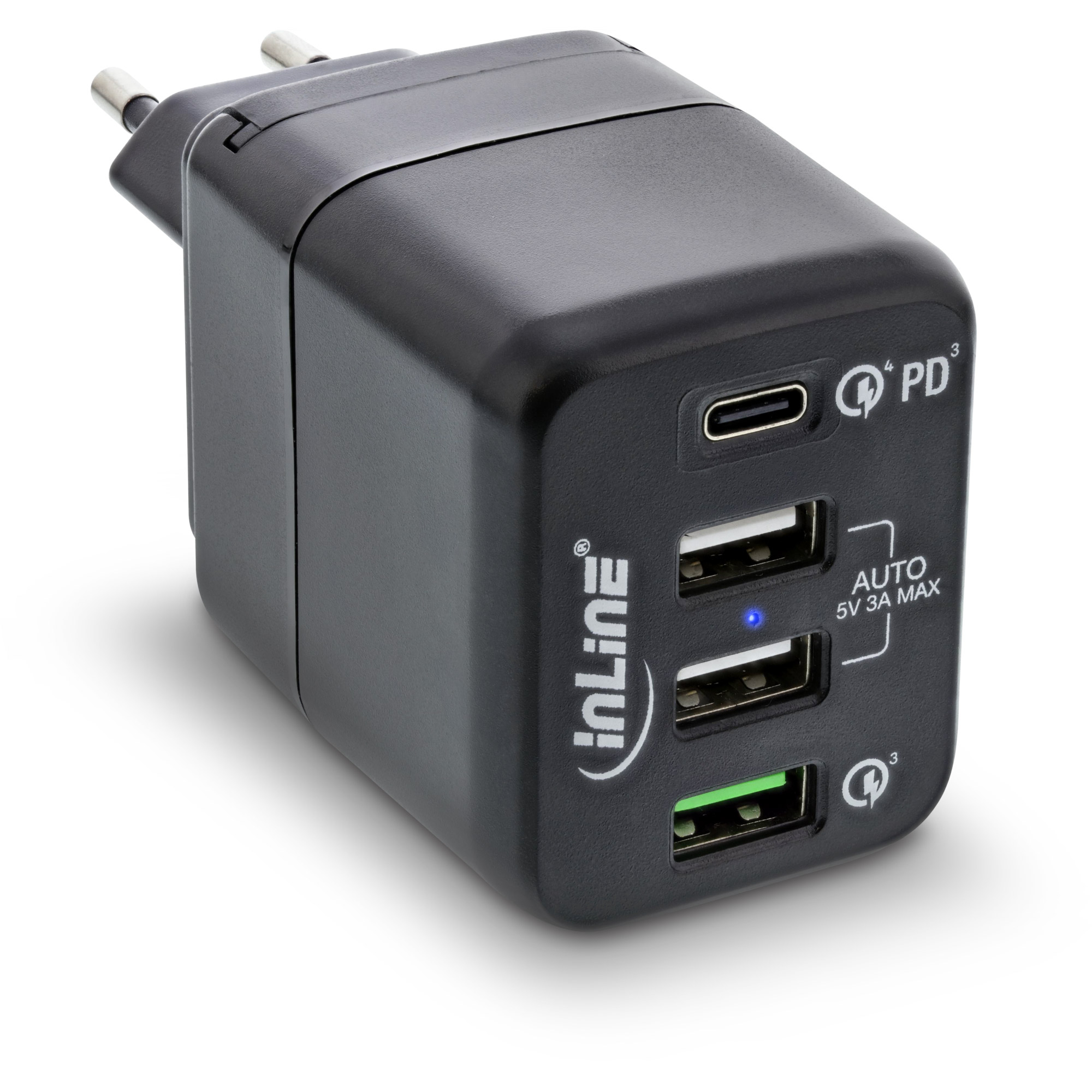 InLine USB power supply, 4-port charger, USB-C PD+QC4 / QC3 – image 1