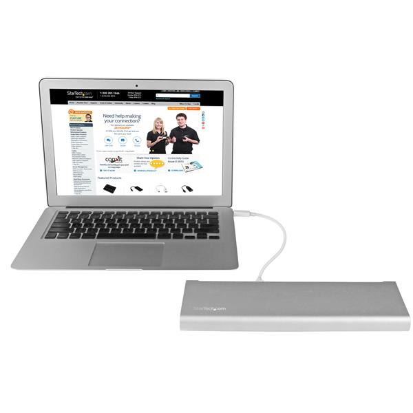 StarTech.com Thunderbolt 2 Dual-Monitor Docking Station for Laptops - 2x DisplayPort - Includes TB Cable – image 8