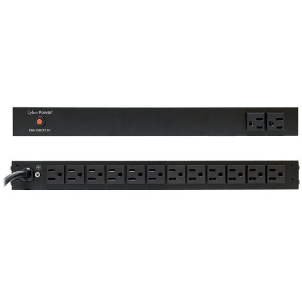 CyberPower PDU15B2F12R power distribution unit (PDU) 14 AC outlet(s) 1U Black – image 2