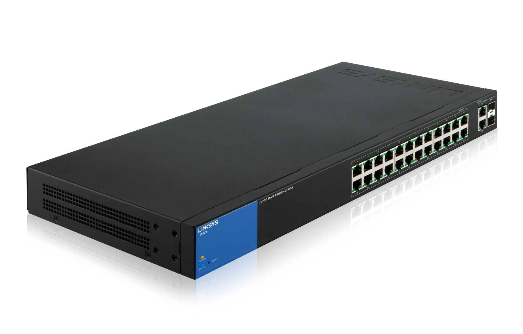 Linksys 26-Port Smart PoE+ Switch (LGS326P) – image 2