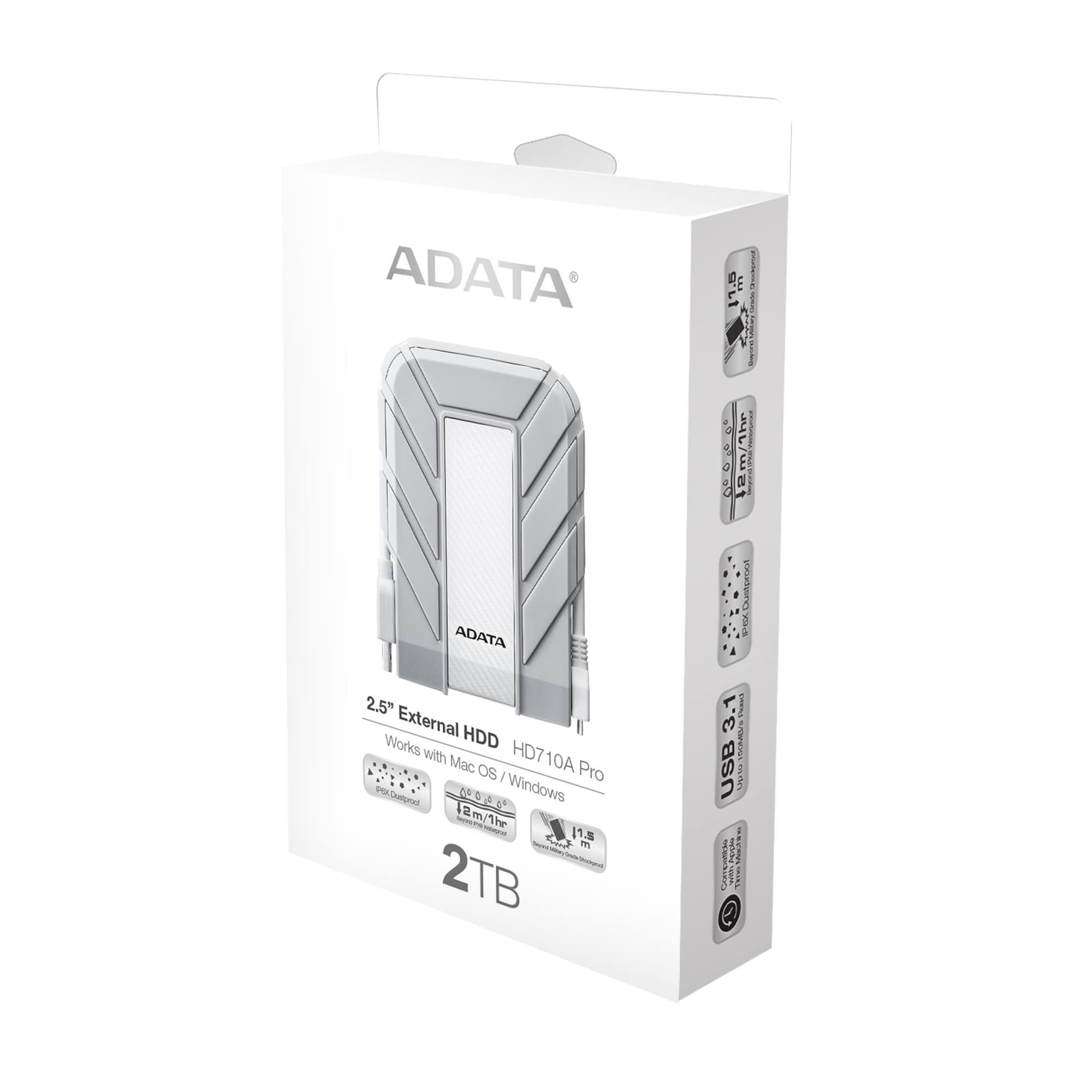 ADATA HD710A Pro external hard drive 2 TB Micro-USB B 3.2 Gen 1 (3.1 Gen 1) Grey, White image 5