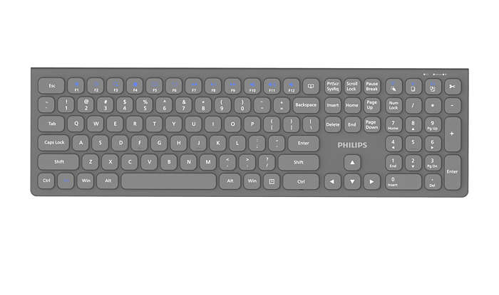Philips 6000 series SPK6627G/93 keyboard Universal RF Wireless + Bluetooth QWERTY English Grey – image 1