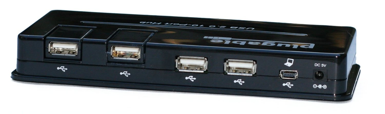Plugable Technologies USB2-HUB10S interface hub 480 Mbit/s Black – image 3