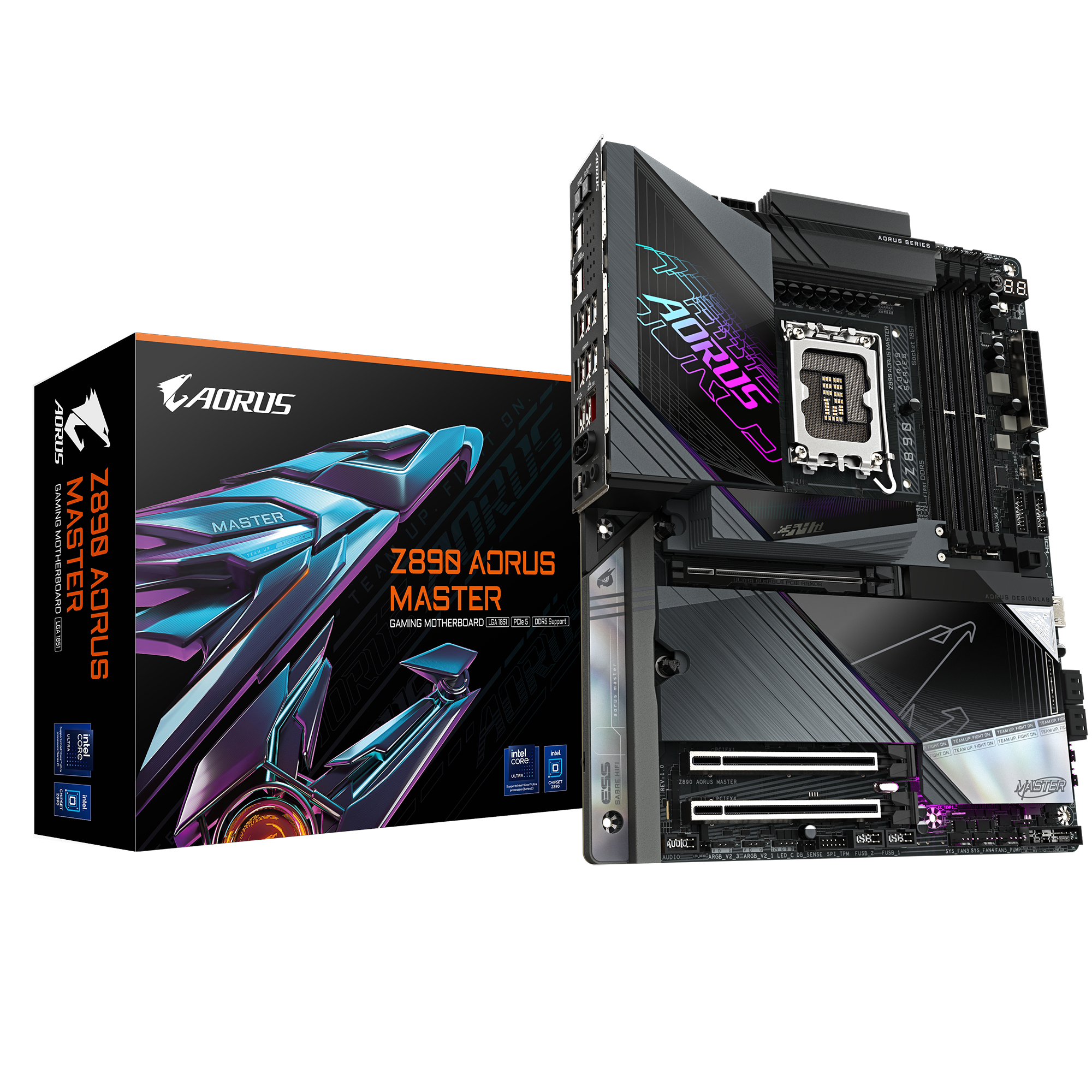 GIGABYTE Z890 AORUS MASTER Scheda Madre - Supporta CPU Intel Core Ultra (Serie 2) VRM a 1812 fasi fino a 9500MHz DDR5 (OC) 2xPC