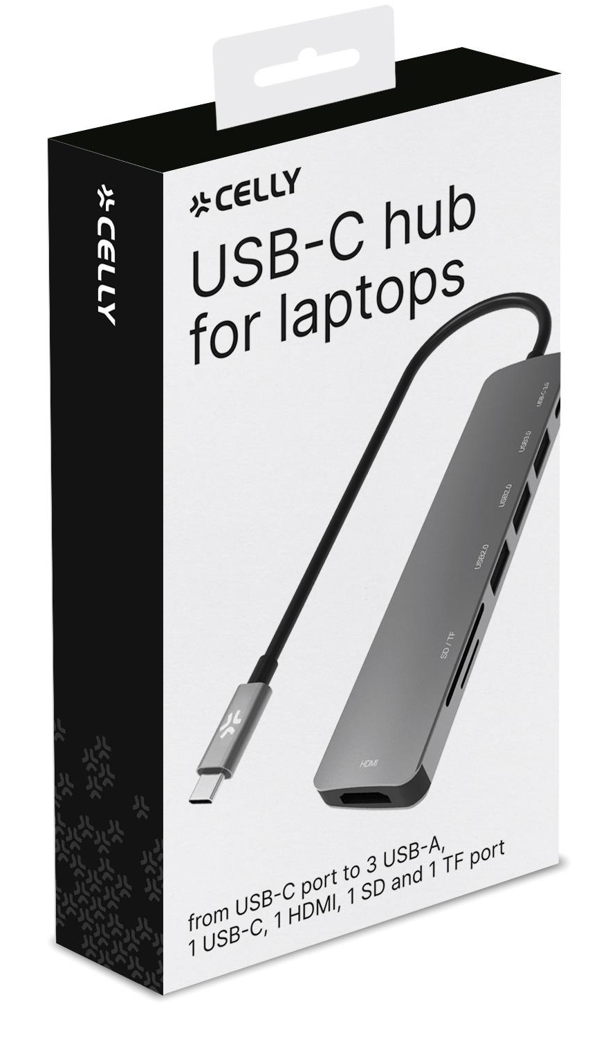 Celly PROHUB7IN1 Wired USB 3.2 Gen 1 (3.1 Gen 1) Type-C Grey – image 2