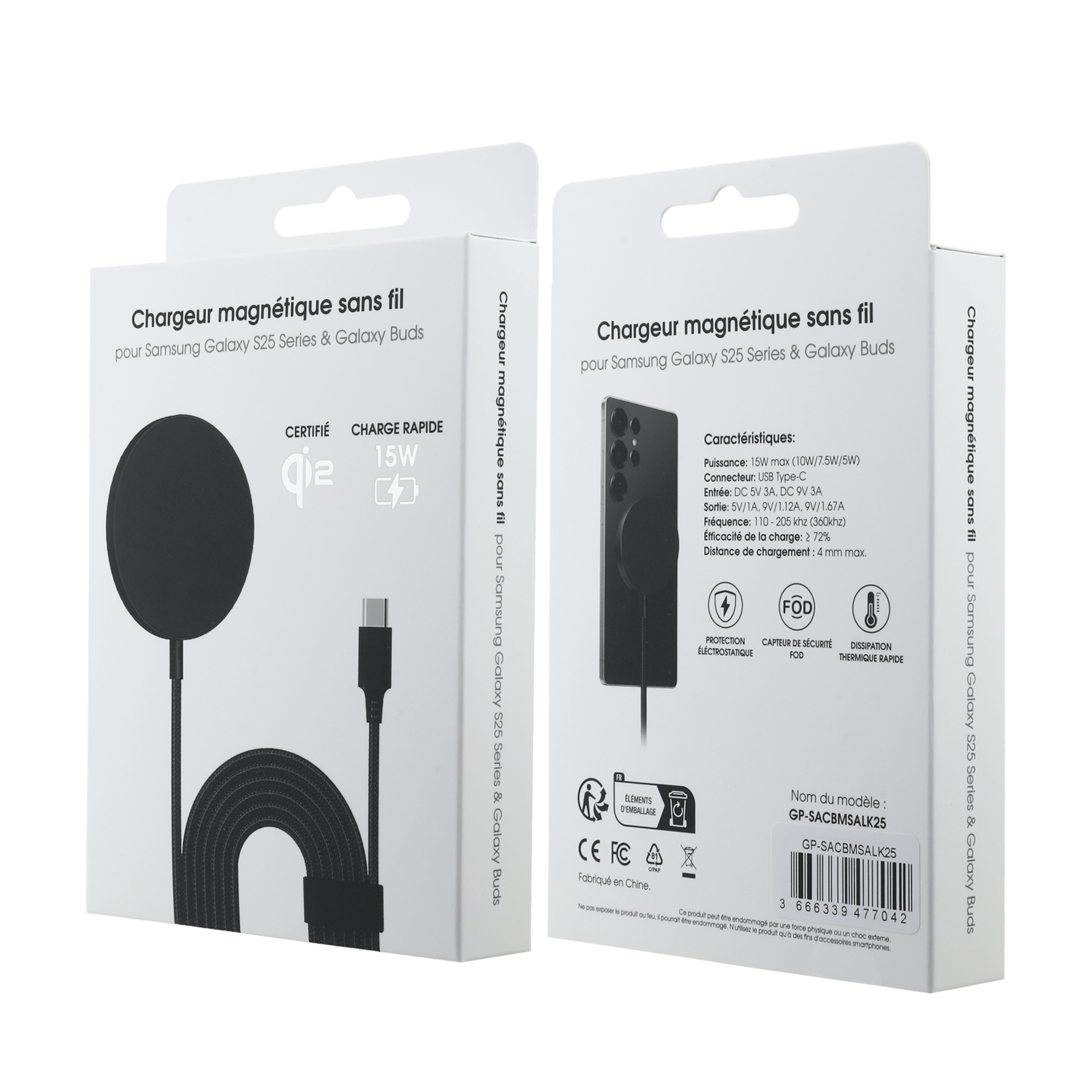 Samsung GP-SACBMSALK25 mobile device charger Headset, Smartphone Black USB Wireless charging Fast charging Indoor – image 1