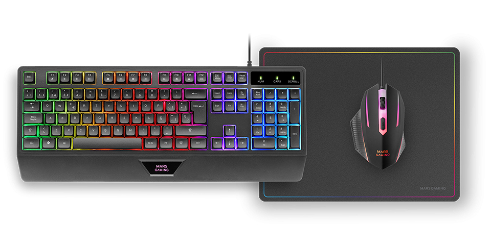 Mars Gaming MCP124 keyboard Mouse included USB QWERTY Spanish Black – image 2