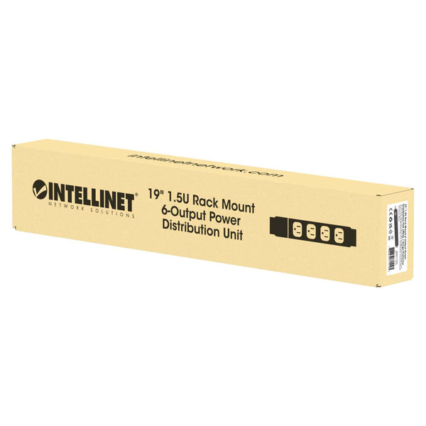 Intellinet 19" 1U PDU 7-way UK, Surge Protection, Rackmount, Power Distribution Unit, UK 3-pin outlets, 3m power cord, output – image 2