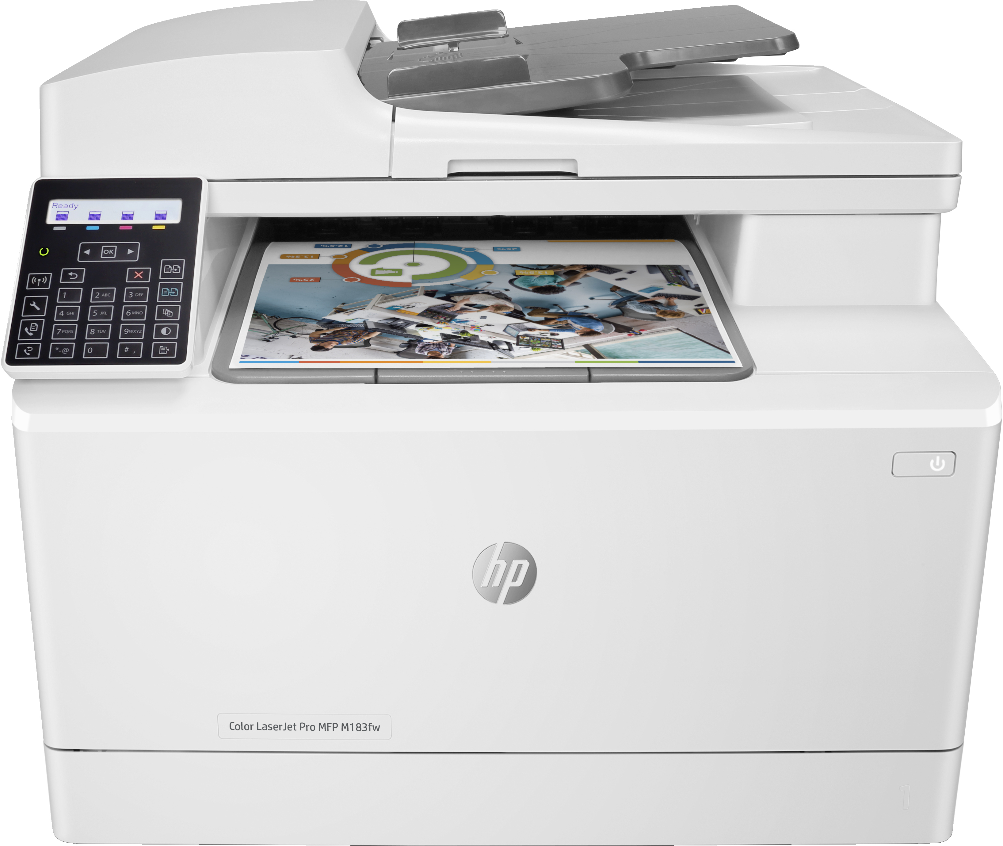HP Color LaserJet Pro MFP M183fw, Skriv ut, kopiera, skanna, fax, 35-arks ADF; Energieffektiv; Hög säkerhet; Dual band Wi-Fi