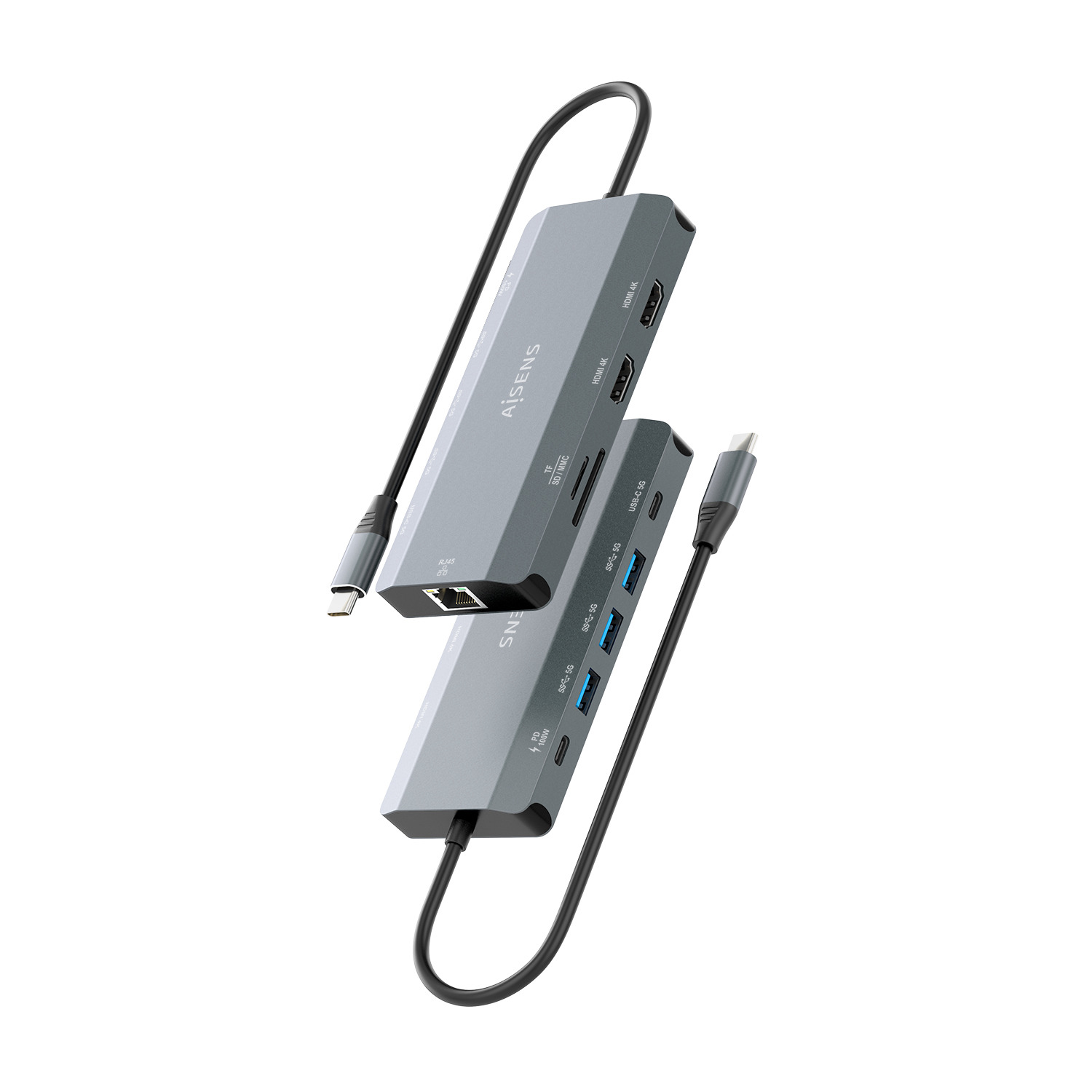 AISENS ASUC-10P052-GR laptop dock/port replicator Wired USB 3.2 Gen 1 (3.1 Gen 1) Type-C Grey – image 3