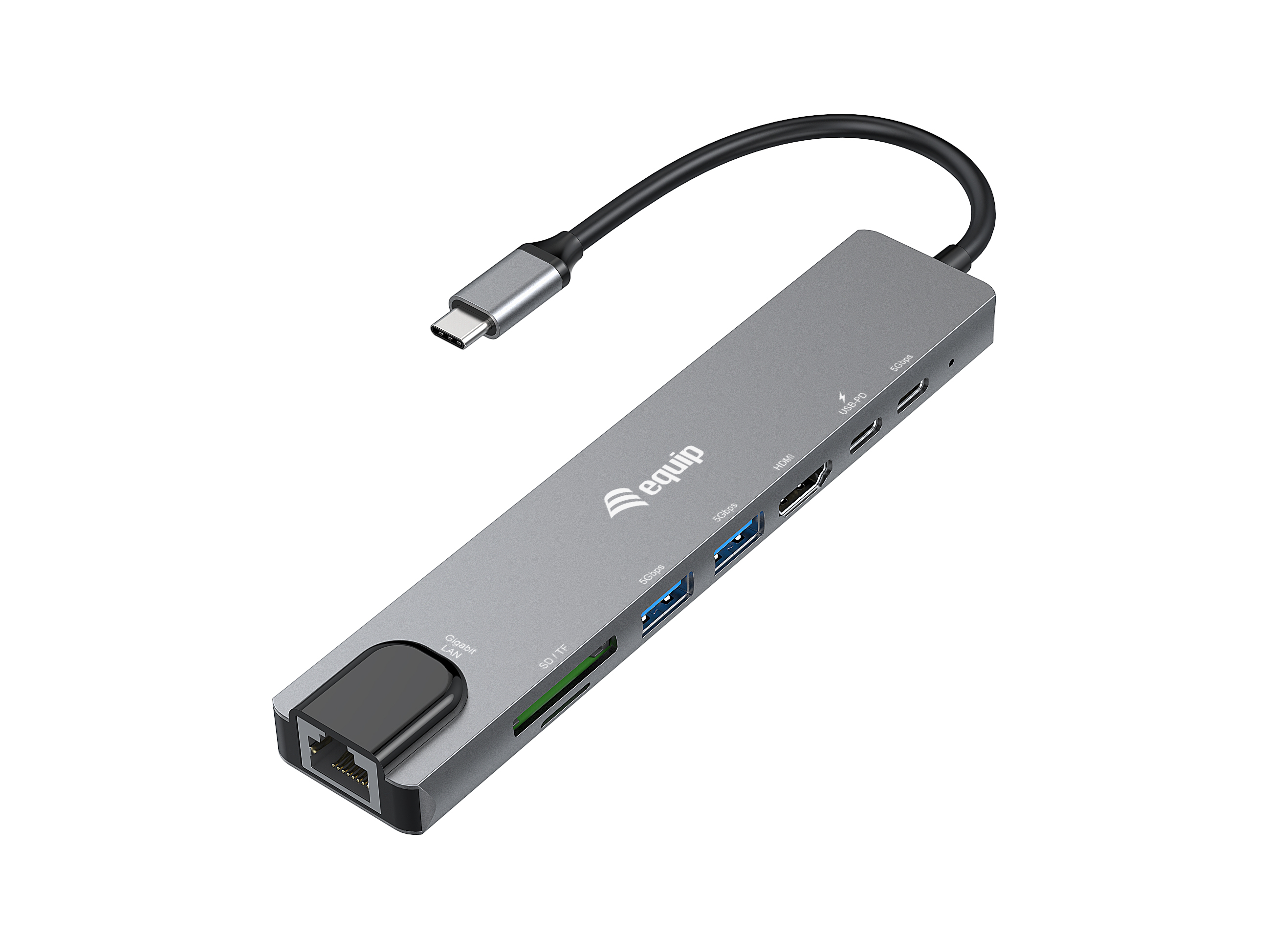 Equip 133497 replicatore di porte e docking station per laptop Cablato USB tipo-C Nero, Grigio