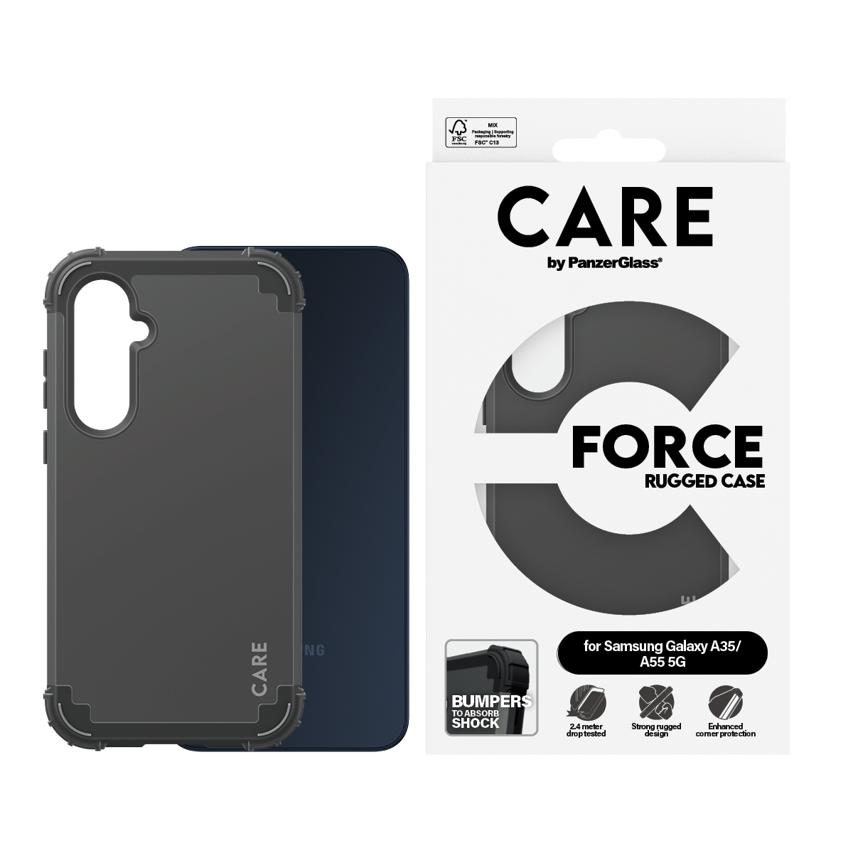 PanzerGlass CARE™ by PanzerGlass® Case Black FORCE Samsung Galaxy A35 5G – image 2