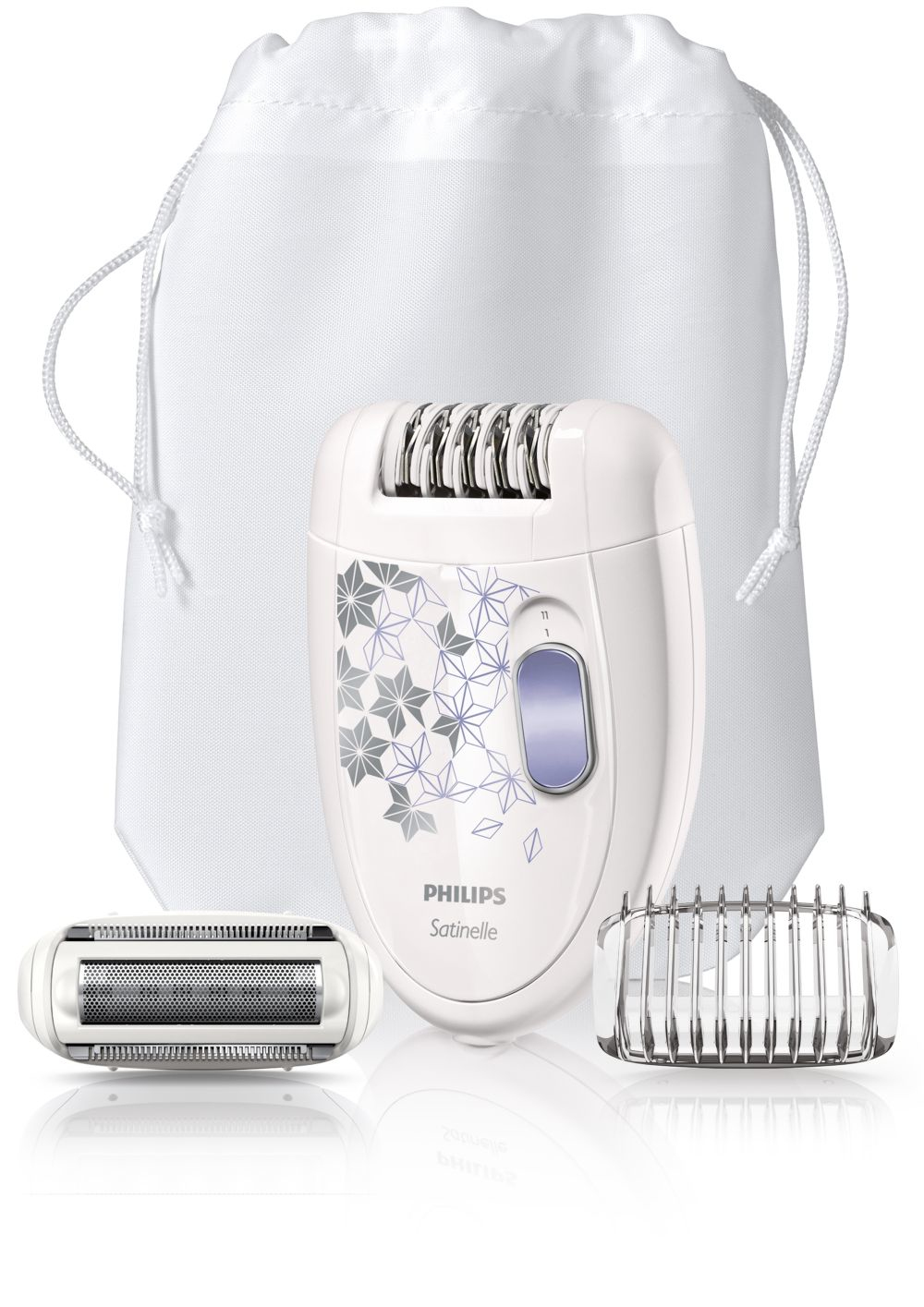 Philips Satinelle Essential HP6423/30 epilator 20 tweezers Violet, White