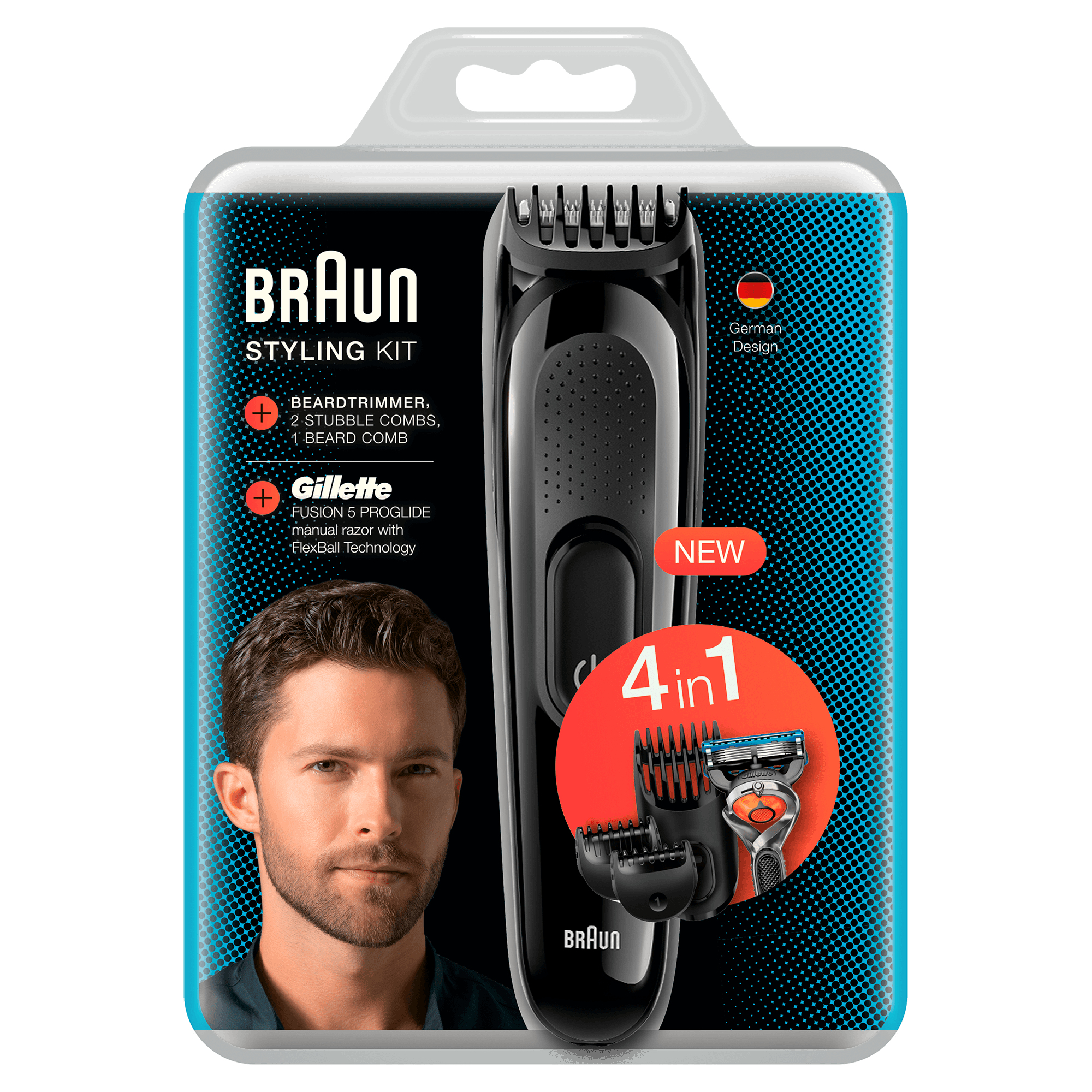 Braun Multigroomer Styling Kit SK3000, Black with Gillette Fusion ProGlide Razor – image 2