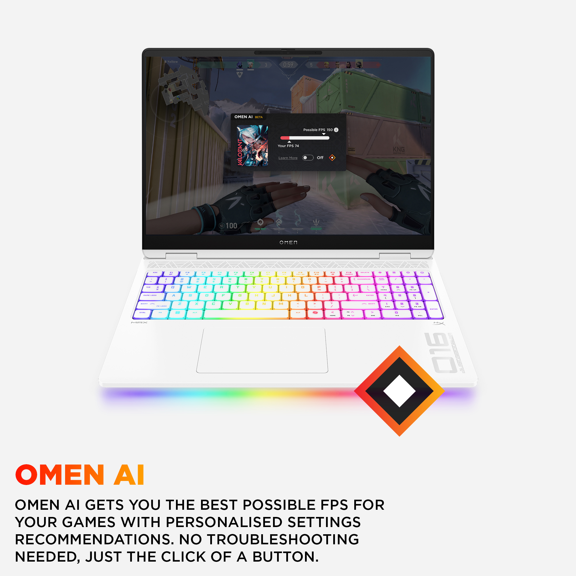 HP OMEN MAX Gaming 16-ah0001na Intel Core Ultra 9 275HX Laptop 40.6 cm (16″) WQXGA 32 GB DDR5-SDRAM 1 TB SSD NVIDIA GeForce RTX 5090 Wi-Fi 7 (802.11be) Windows 11 Home AI PC White image 7