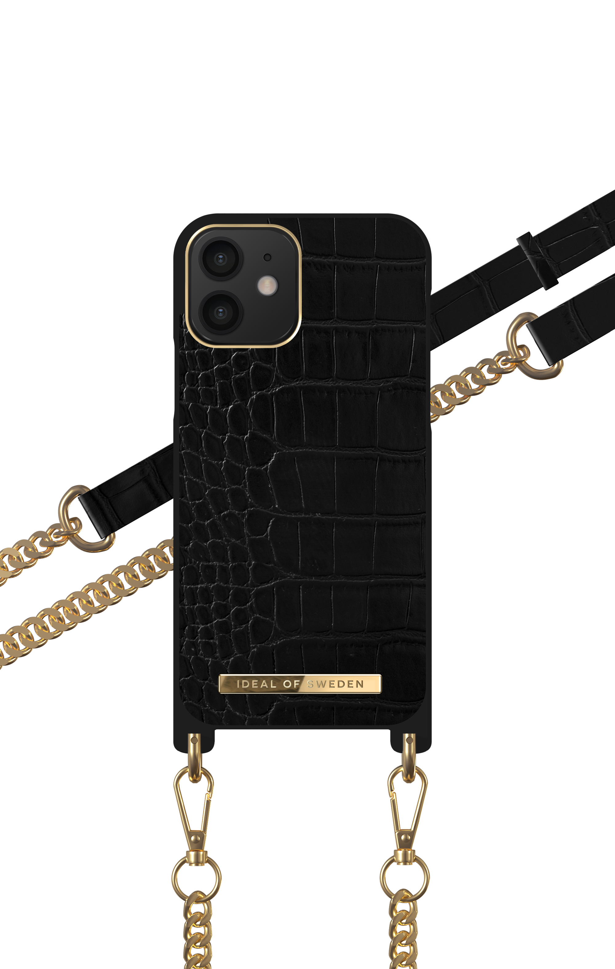 iDeal of Sweden Necklace Case iPhone 12/12PJet Black Croco – image 5