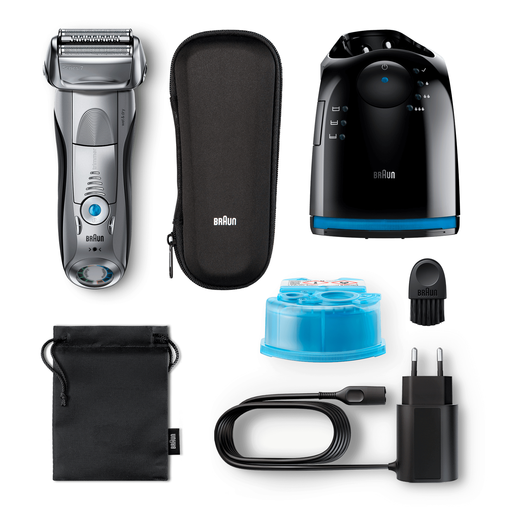 Braun Series 7 Electric Shaver For Men 7897cc, With Clean&Charge Station And Travel Case – Silver – image 6