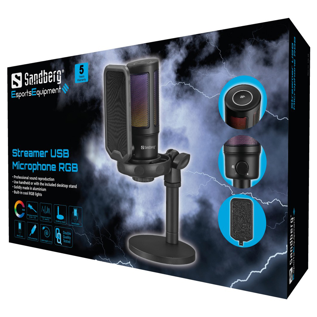 Sandberg Streamer USB Microphone RGB – image 8