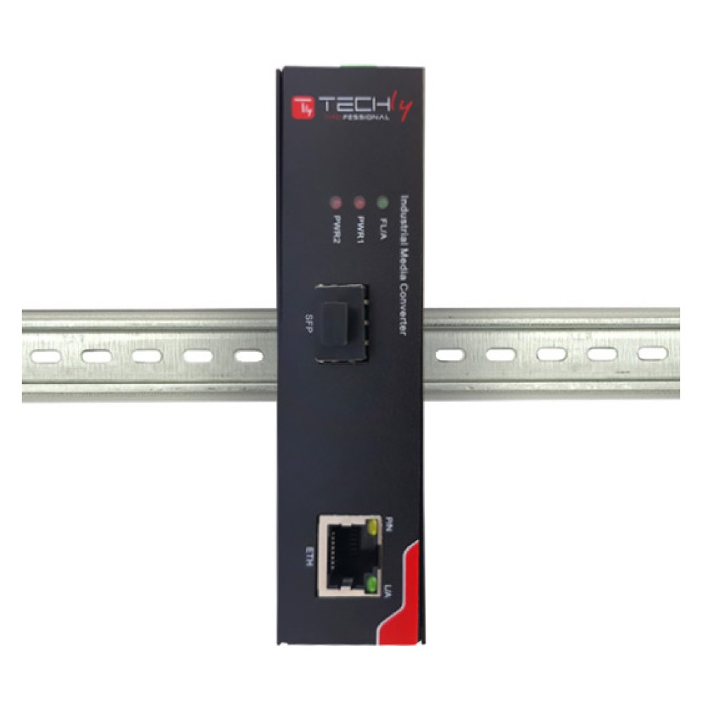 Techly I-SWHUB-IND3100P network media converter 1000 Mbit/s Multi-mode, Single-mode Black