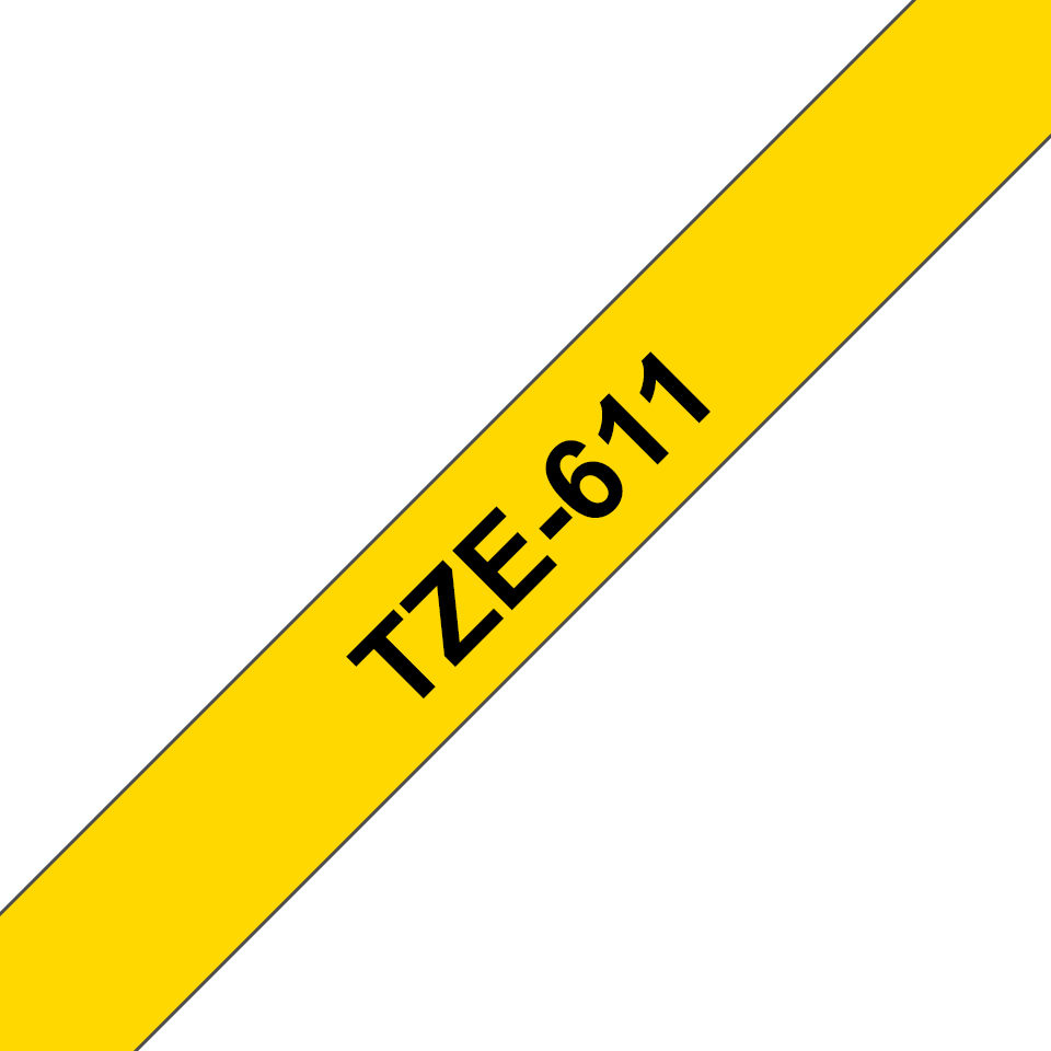 Brother TZE-611 etikettien kirjoitusnauha Musta keltaisella
