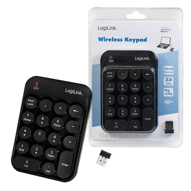 LogiLink ID0173 numeric keypad Universal RF Wireless Black – image 8