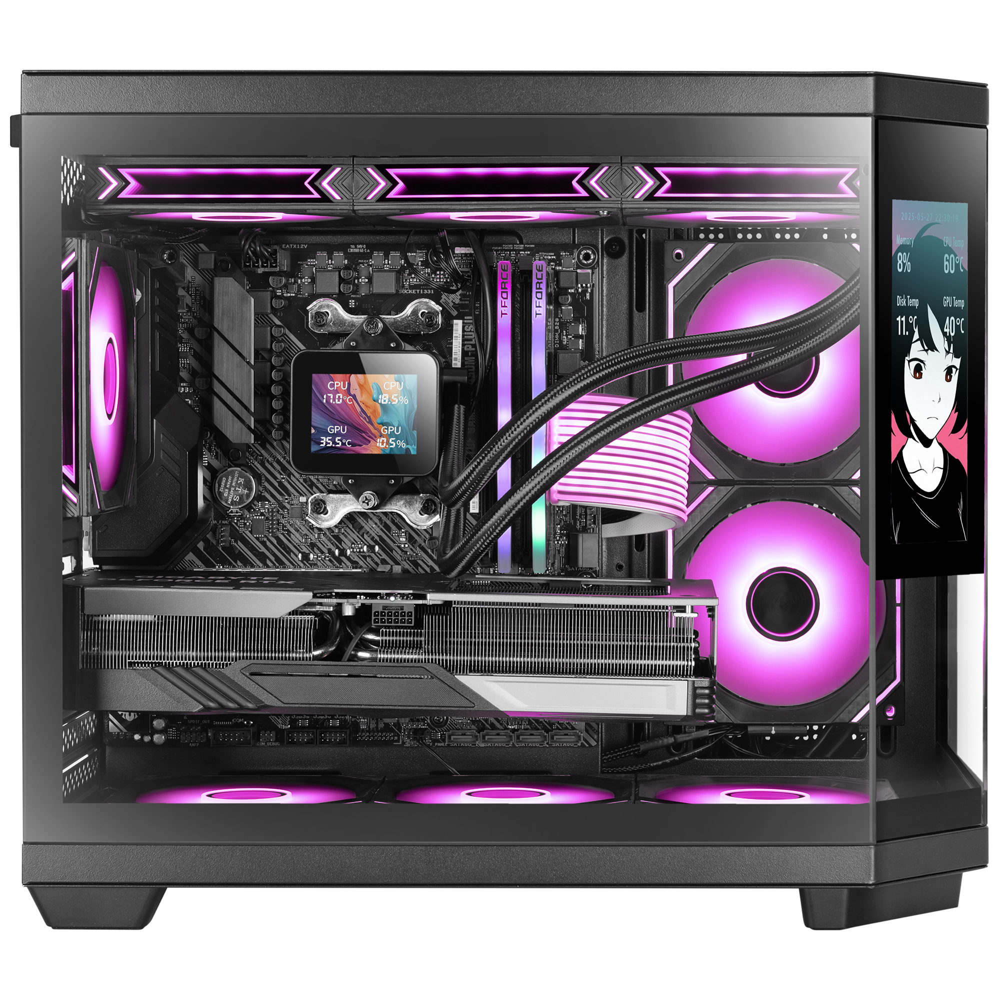 Mars Gaming MC3TCORELCDM computer case Mini Tower Black – image 2