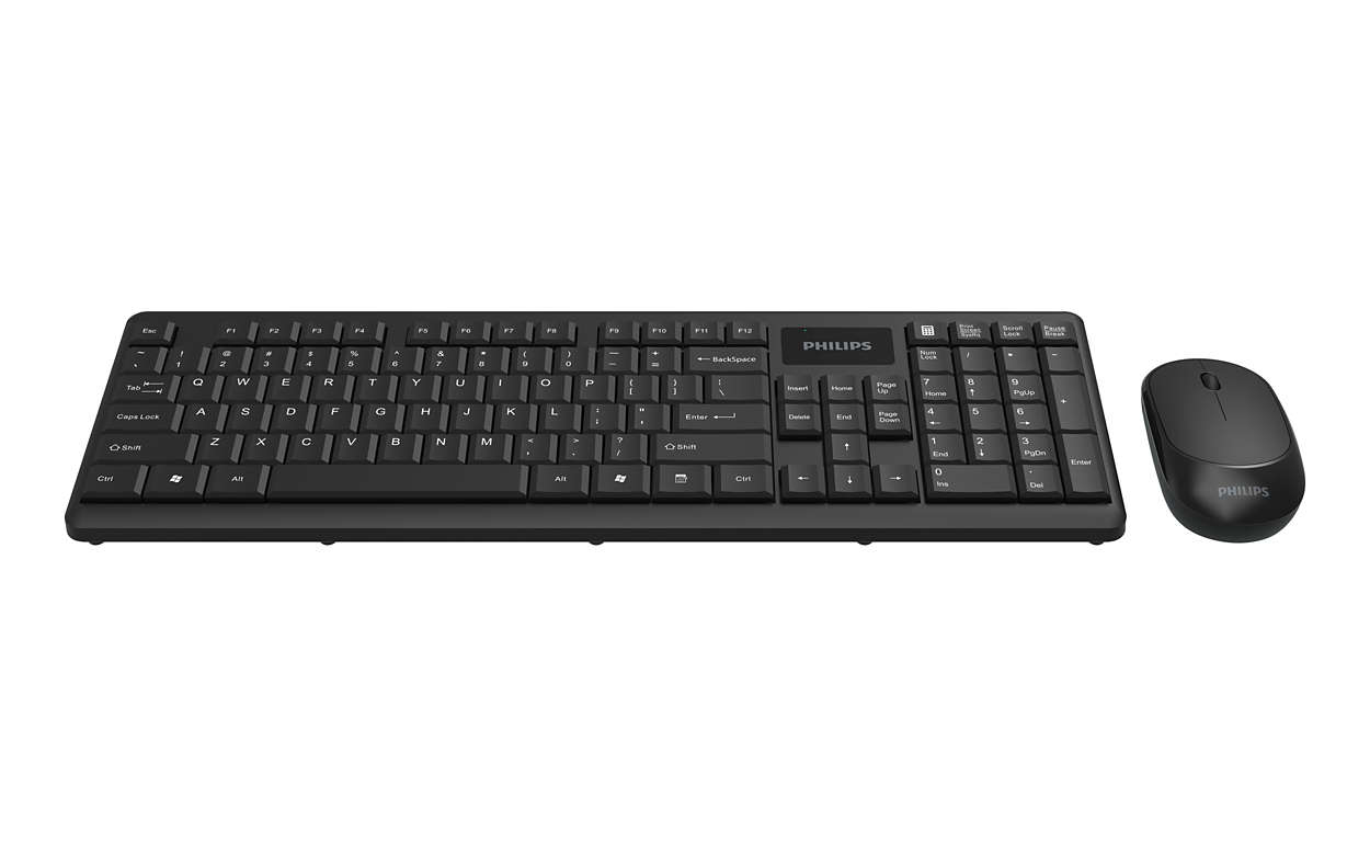 Philips SPT6314 keyboard Mouse included Universal RF Wireless English Black – image 2