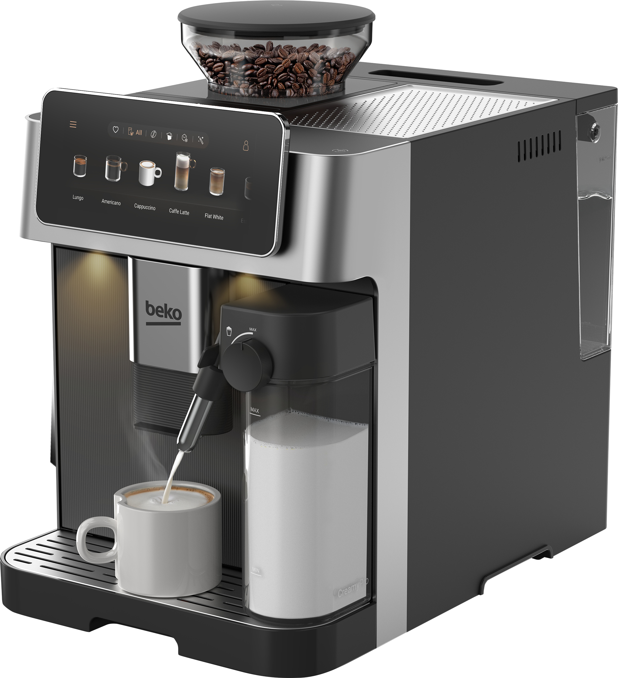 Beko CEG8564X CaffeExperto Bean To Cup Coffee Machine with Integrated Milk Jug – image 4