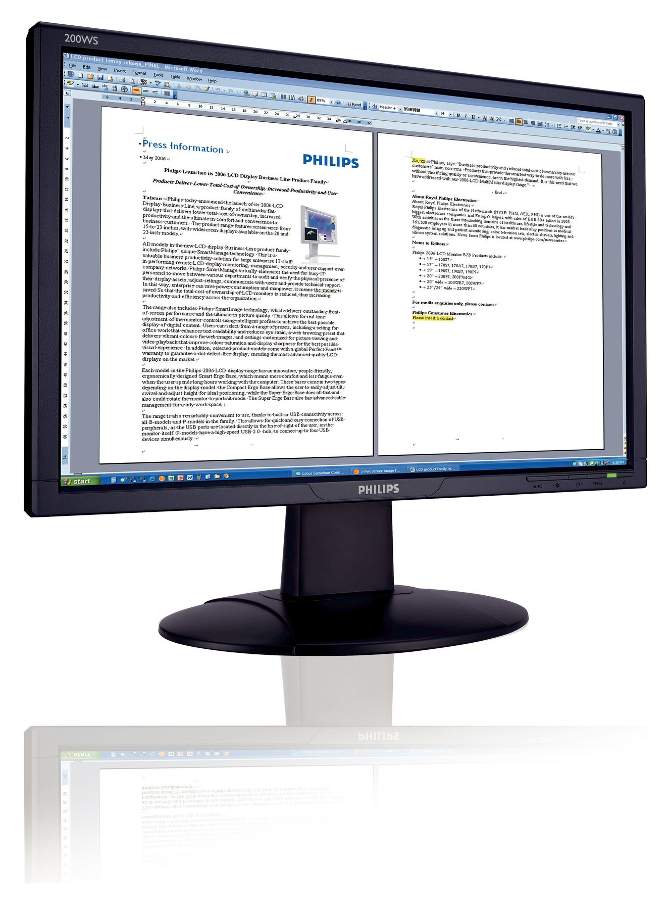 Philips LCD widescreen monitor 200WS8FB/75