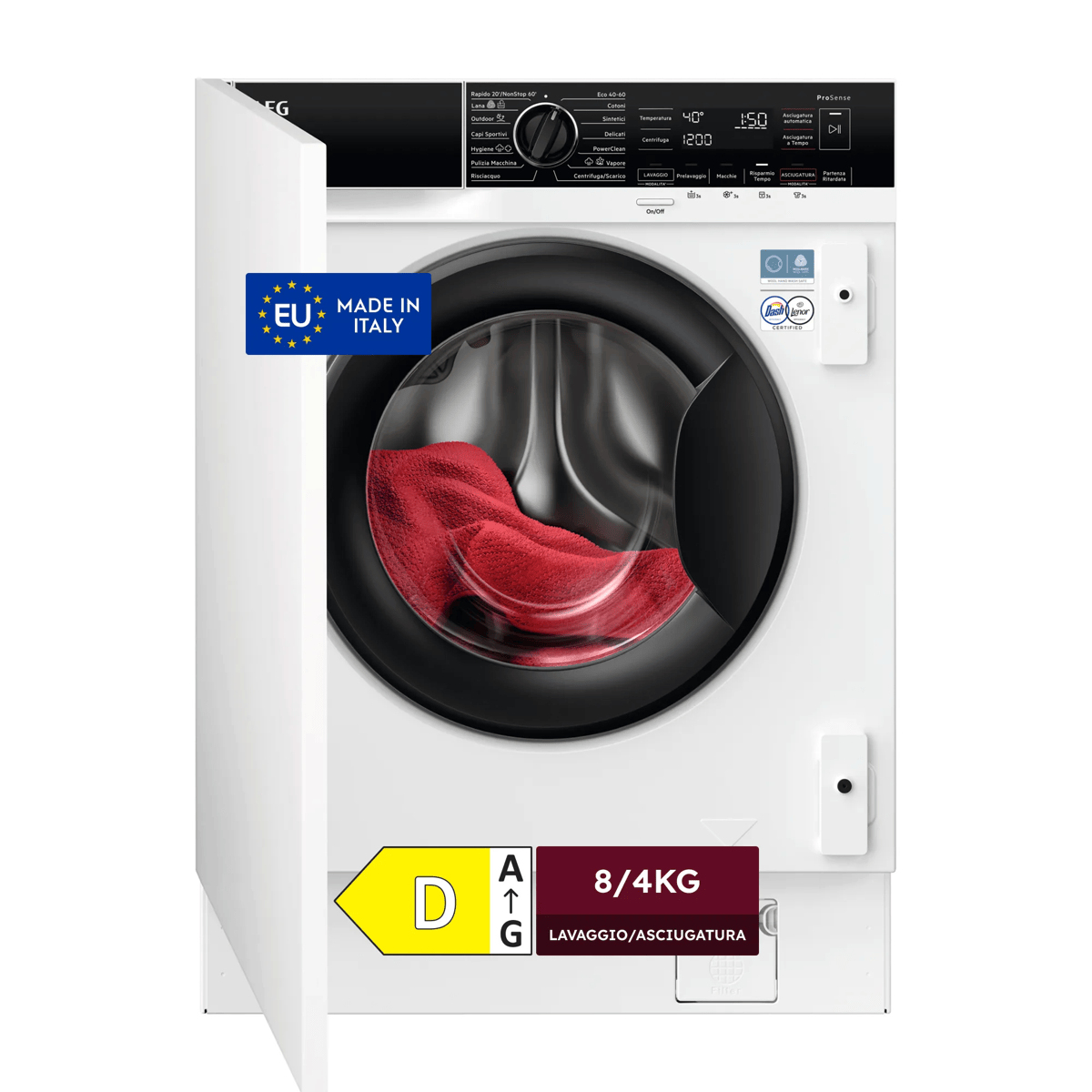 AEG L8W84ADBI washer dryer Built-in Front-load White – image 1