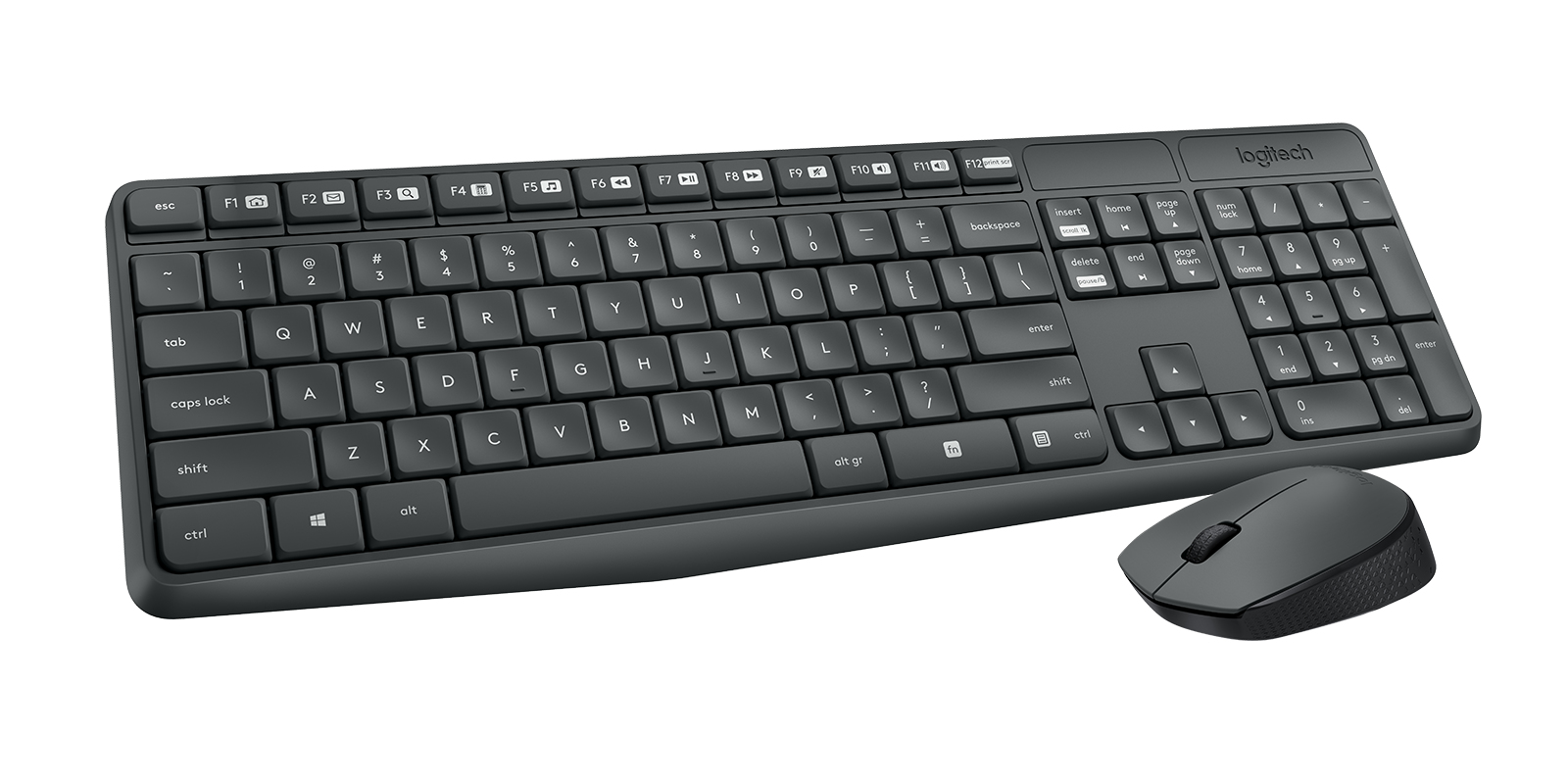 Kit de Teclado y Mouse Inalámbrico Logitech MK235, RF, Color Negro, Español  920-007901