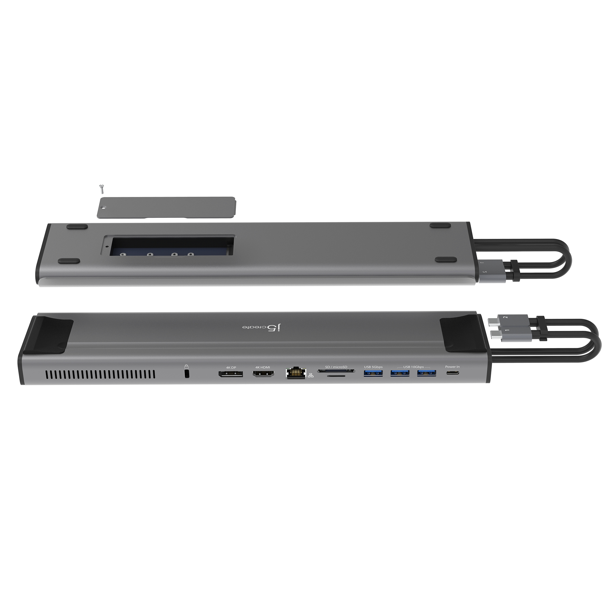 j5create JCD552 M.2 NVMe® USB-C® Gen 2 Docking Station, Silver and Black – image 2