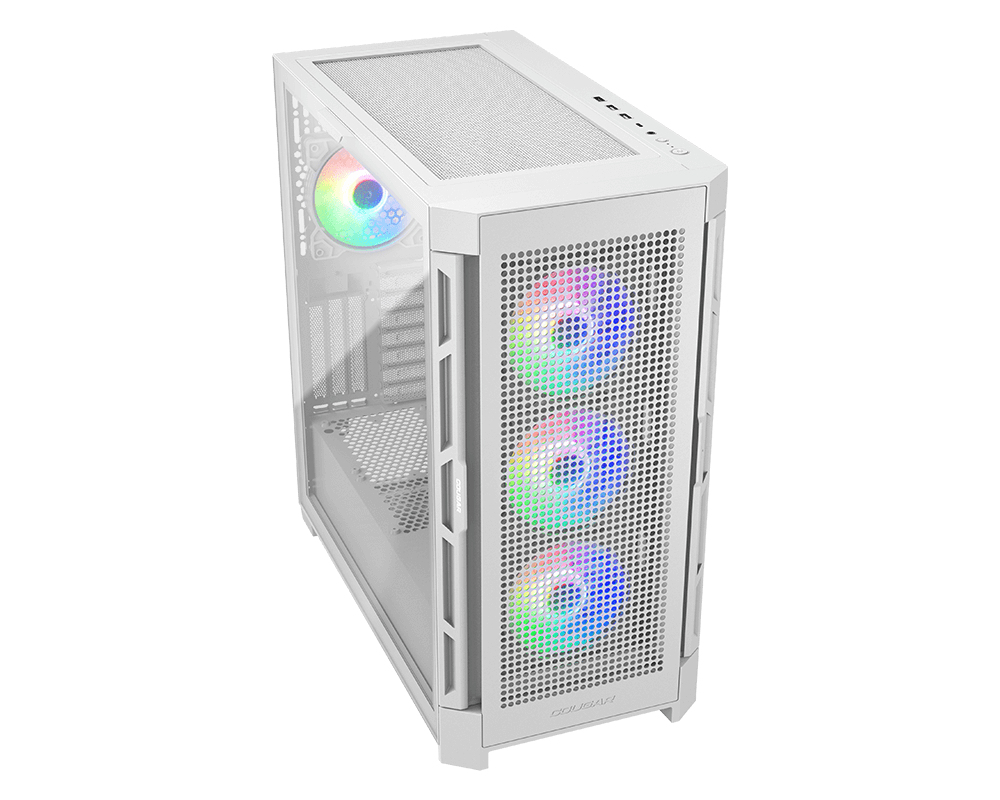Gabinete Gamer COUGAR Airface Pro RGB - Media Torre - ATX/Micro ATX/Mini ITX/CEB/E-ATX - Panel Lateral - Blanco - 385AD10.0004