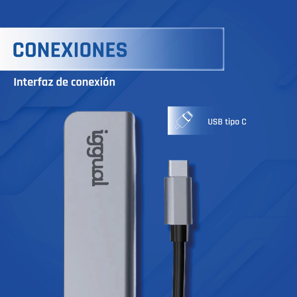 iggual IGG319239 interface hub USB 3.2 Gen 1 (3.1 Gen 1) Type-C 5000 Mbit/s Silver – image 2