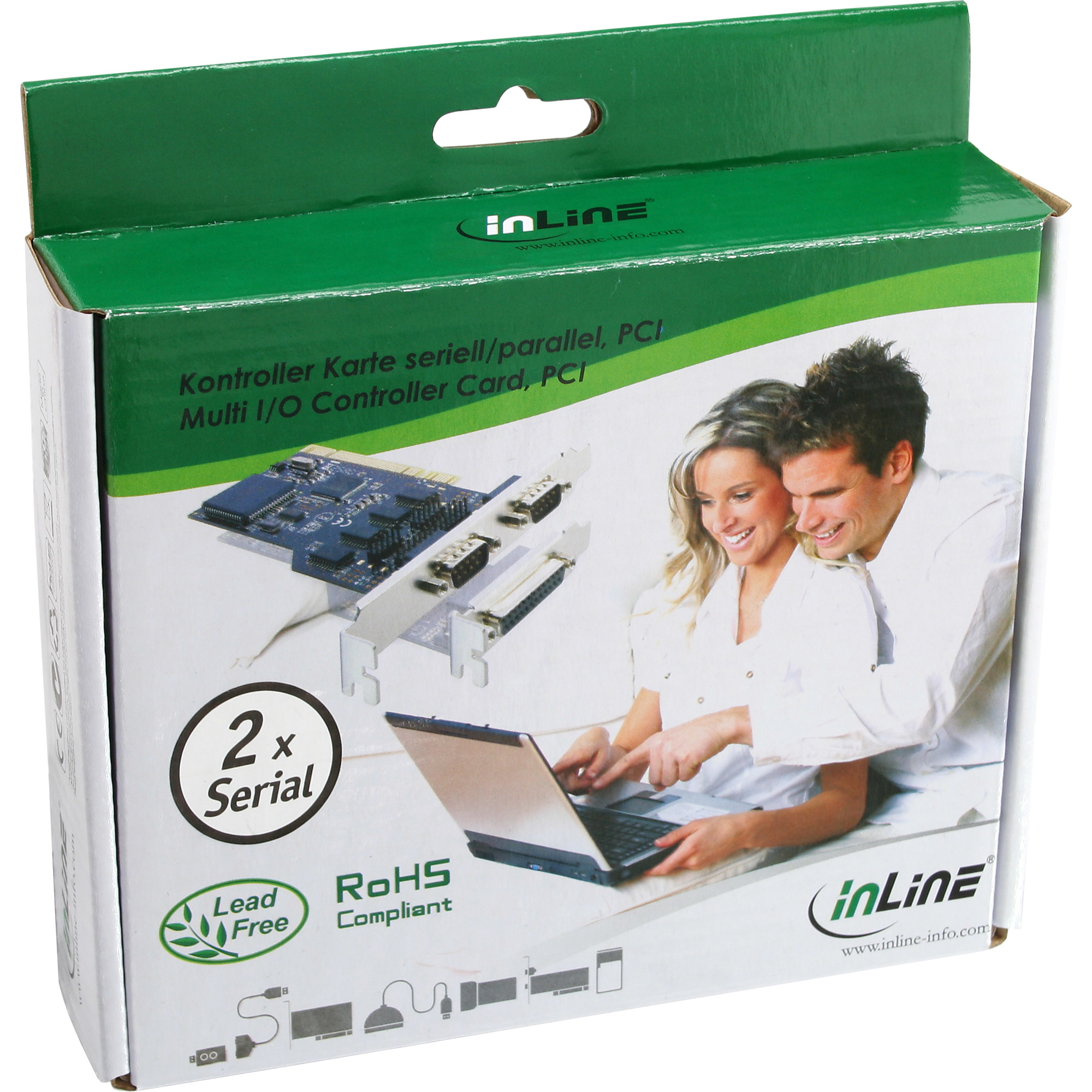 InLine PCI Multi I/O Controller Card 2 DB9 Serial Ports – image 2