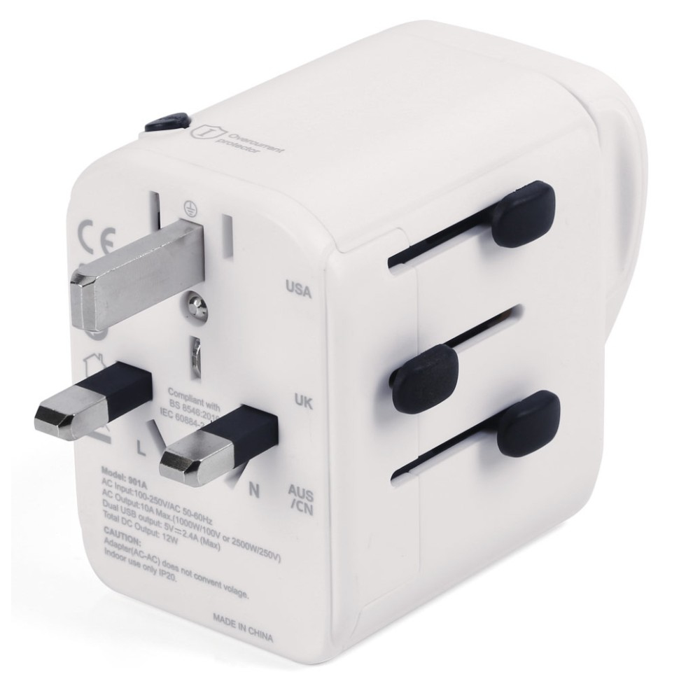 Techly Travel Adapter 2 USB ports 2.4A White – image 4