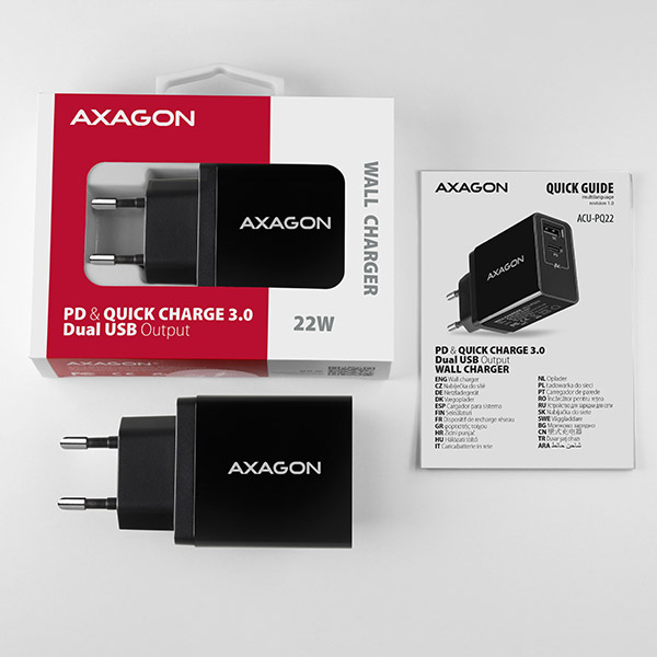 Axagon ACU-PQ22 mobile device charger Mobile phone, Power bank, Smartphone, Smartwatch, Tablet, Universal Black AC Fast charging Indoor – image 8