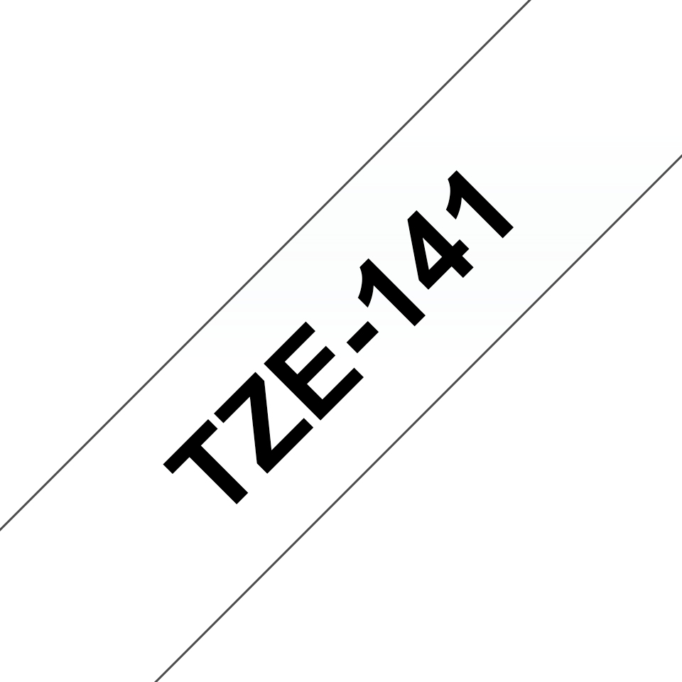 Cinta Brother TZE141 - Texto Negro sobre Fondo Transparente - 18mm x 8mts - TZE141