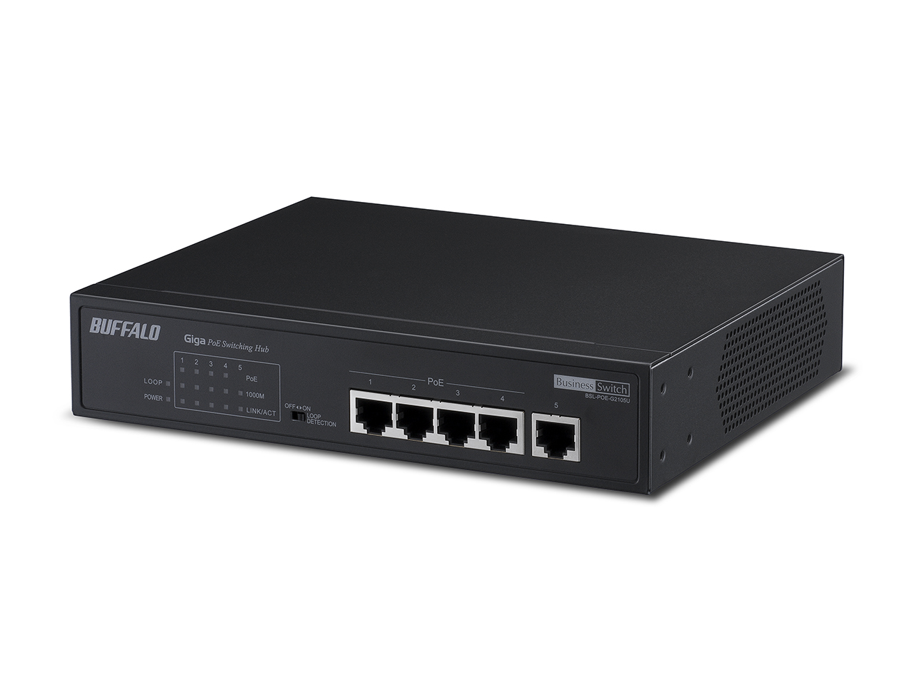 Buffalo BSL-POE-G2105U network switch Gigabit Ethernet (10/100/1000) Power over Ethernet (PoE) Black – image 1