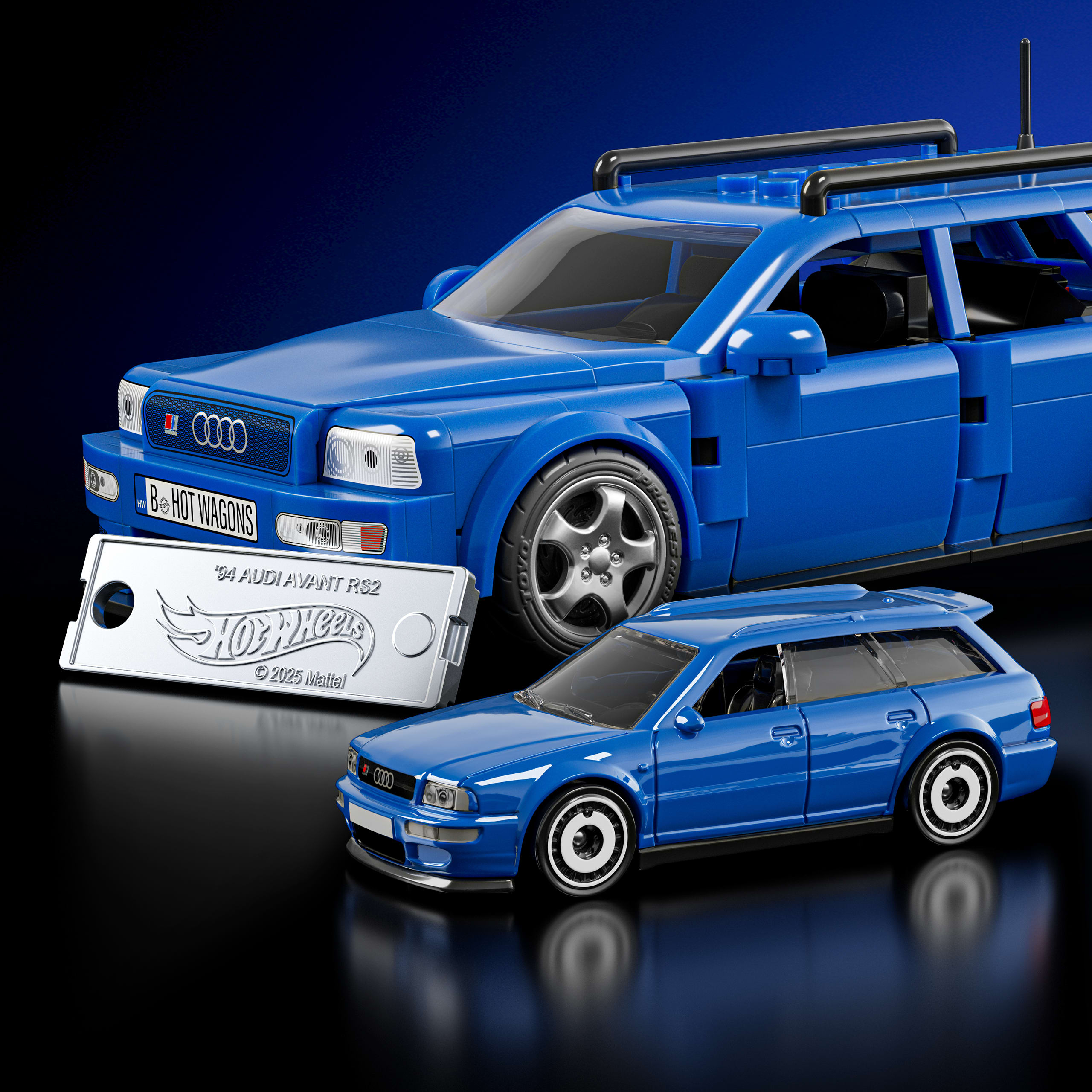 Mattel Brick Shop Hot Wheels 94 Audi Avant RS2 Bauspielzeugset (252 Teile), für Sammler