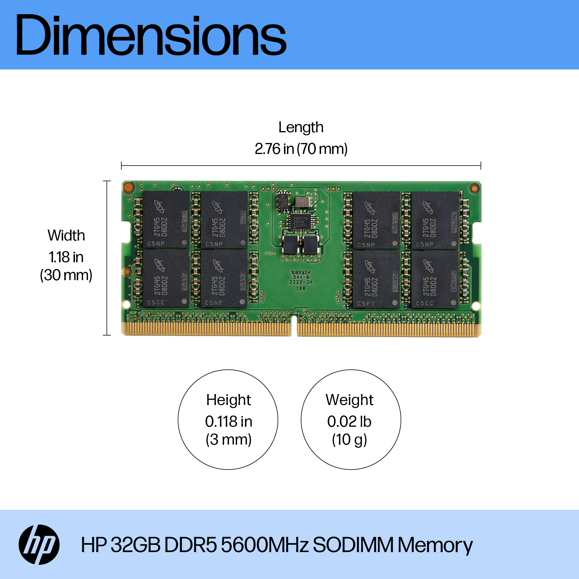 HP 32GB DDR5 5600 SODIMM Memory – image 3