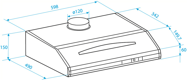 Beko CFB6432XH-1 cooker hood Wall-mounted Silver 240 m³/h – image 2
