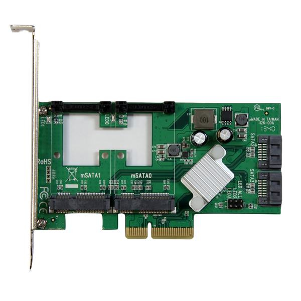 StarTech.com 2-Port PCI Express 2.0 SATA III 6Gbps RAID Controller Card with 2 mSATA Slots and HyperDuo SSD Tiering – image 2