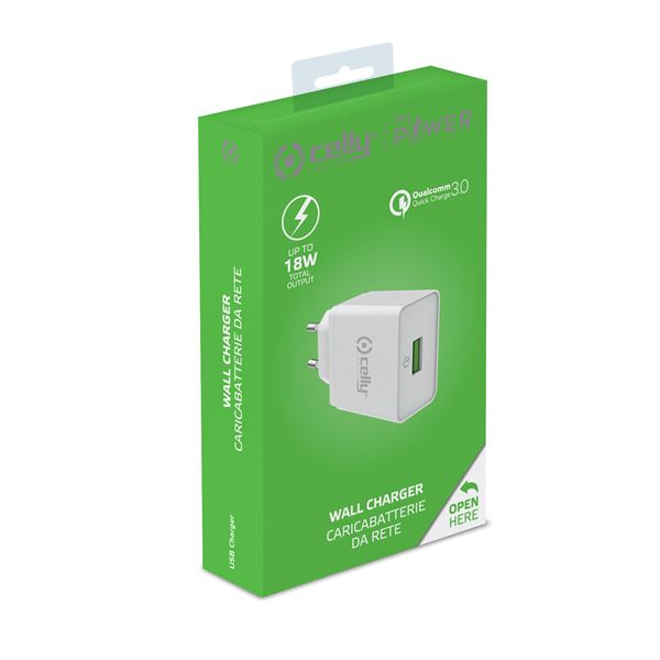 Celly TCUSBQC30WH mobile device charger Universal White AC Fast charging Indoor – image 4